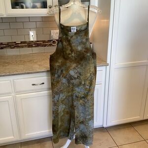 ICandy Laguna Beach Sleeveless Wide Leg Jumpsuit Size Large Cotton Overalls